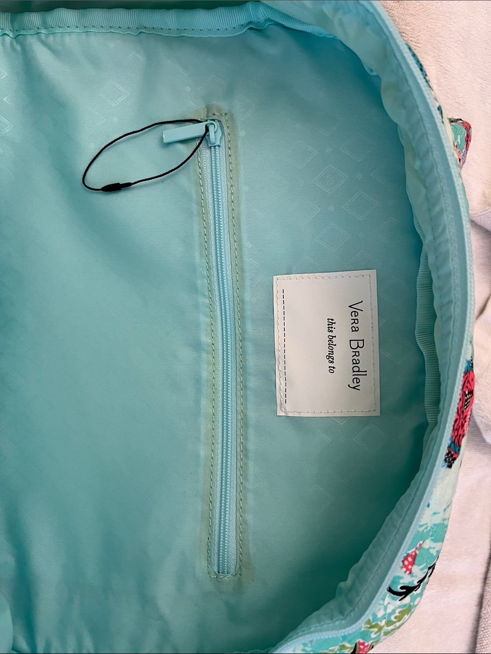NWOT Vera Bradley Cotton Essential Campus Backpack in Antilles Treasure - Picture 2 of 8